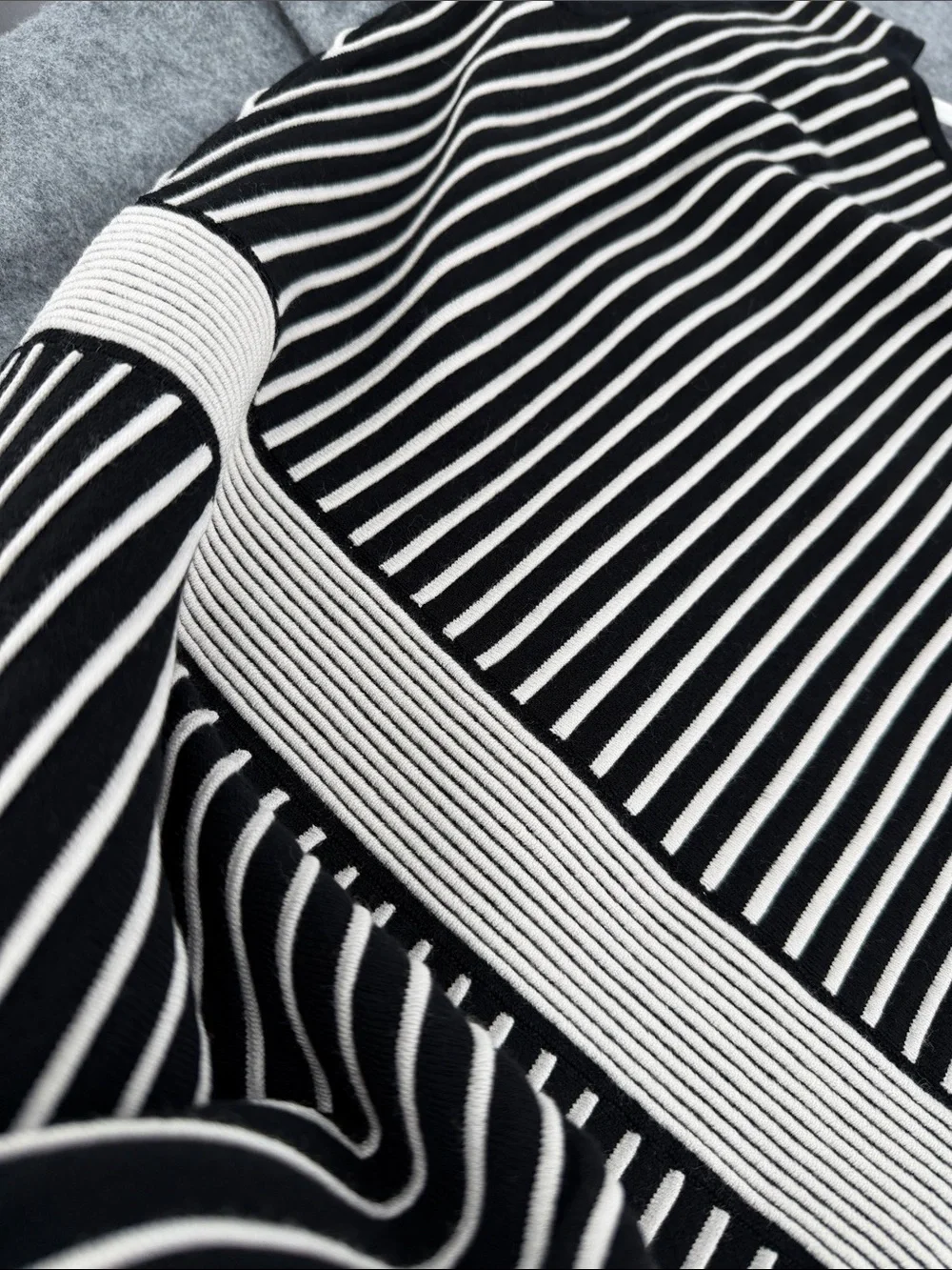 $348 KATE SPADE NY XS BLACK WHITE Stripe Sweater DRESS A Line EXTRA SMALL